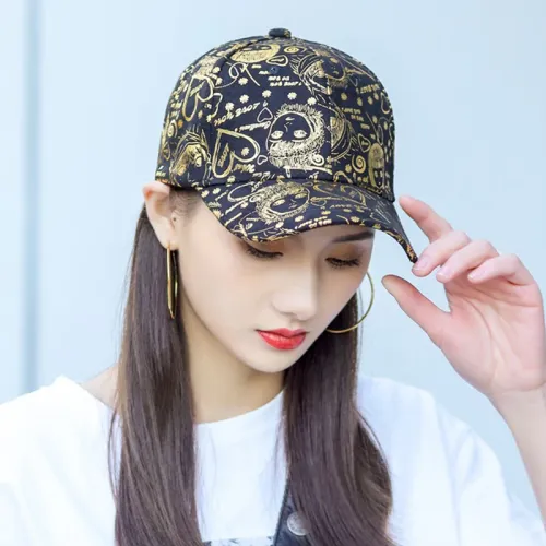 New Graffiti Baseball Cap, Gold Stamping Outdoor Hip-hop Joker Cap, Street Cool Baseball Hat, For Men And Women Sports Hat