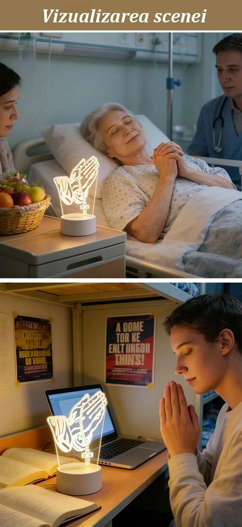 Praying Hands 3D Night Light with Seven Color Changing