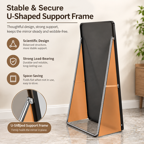 40x150cm Shatterproof Full-Length Mirror – Dual-Use Floor or Wall-Mounted Dressing Mirror for Home Decor