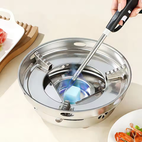 All-in-One Portable Cookware Set with Alcohol Stove, Stainless Steel Pot & Utensils for Camping Backpacking BBQ Picnic Survival