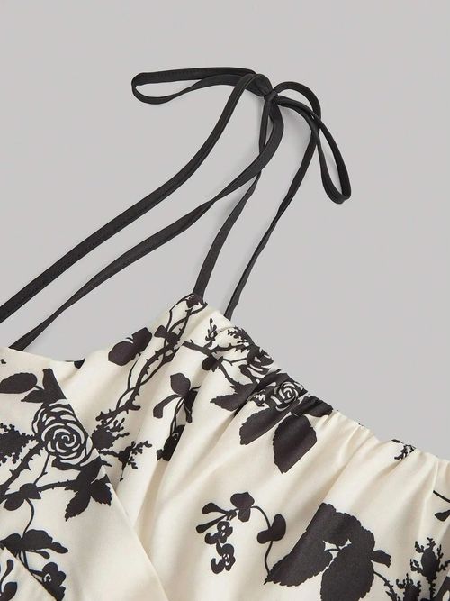 2026 New Summer Fashion Women Vintage Print Spaghetti Strap Dress Elegant Casual Beach Vacation Party Dresses Femme Vestidos