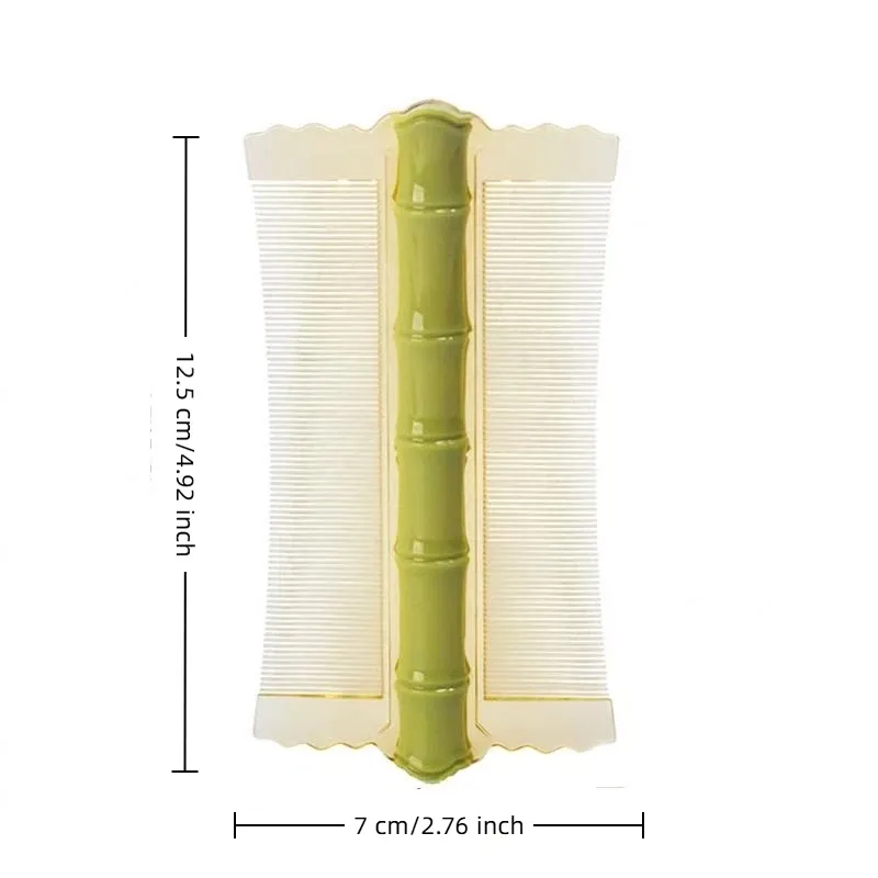 5PCS Plastic Bamboo Node Comb Durable Double Sided Dense Teeth Effective Head Lice Remover for Daily Hair Grooming