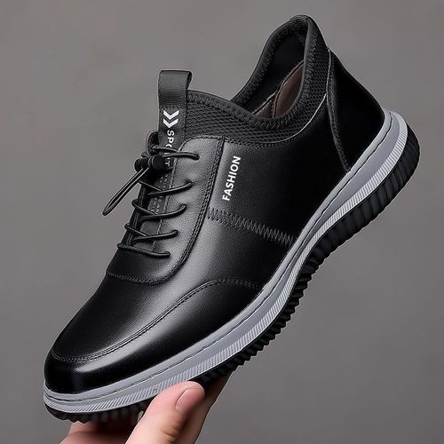 Men's casual leather shoes with breathable soft sole and soft surface