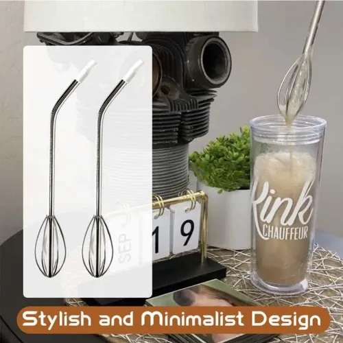 2-in-1 Innovation the Whisk Straw 2-in-1 Straw Blender Stainless Steel Straw