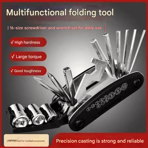 Portable folding multifunctional tool, folding screwdriver, motorcycle bicycle repair tool, hexagonal wrench