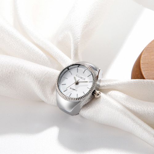 Unisex Gold-Tone Elastic Ring Watch