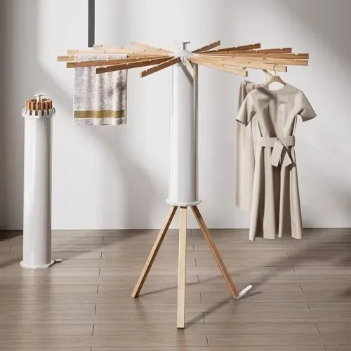 multifunctional folding drying rack floor standing swivel laundry rack tripod drying rack