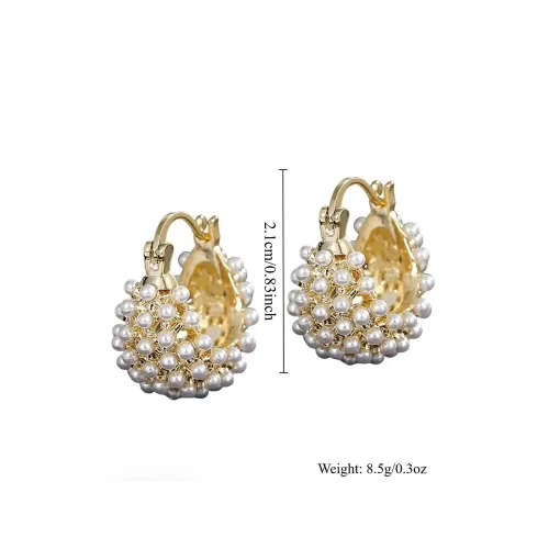 Light Luxury Niche Design Simulated-Pearl Earrings For Women's Temperament High-End And Versatile Ear Buckle