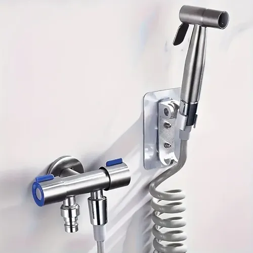 Double Handle Stainless Steel Faucet Bathroom Washing Machine Faucet Dual Use Angle Valve Inlet Valve Accessories
