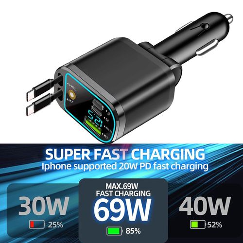 Four-in-one ambient light starry sky roof 120W super fast charging car charger