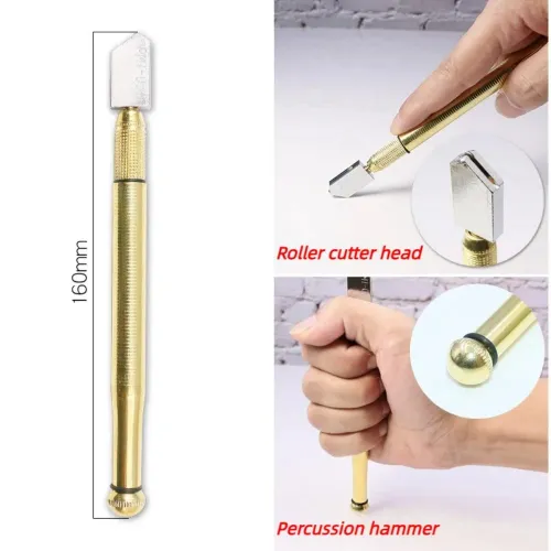 1pc Portable Diamond Glass Cutting Tool 175mm Non Slip Handle Handheld Cutter for Tile Mineral Engraving Construction Projects