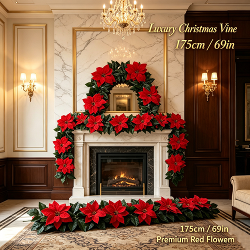 175 cm Christmas Red Fruit Green Leaf Vine Decoration