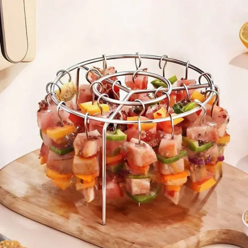 Air Fryer Special Grill Round Hanging Skewers Rack Home Kitchen Outdoor Stainless Steel Grill