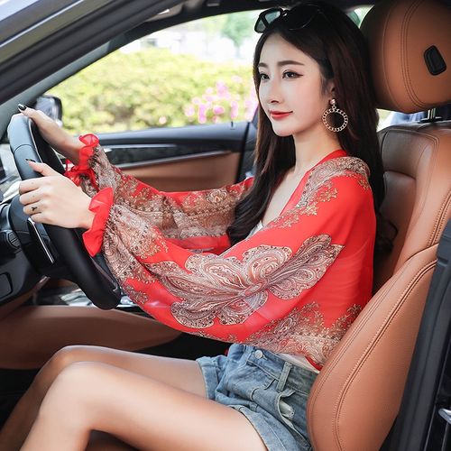 New Chiffon Veil Shawl Women's Sunscreen Long Sleeve UV Protective Jacket Chiffon Hoodie Swimsuit
