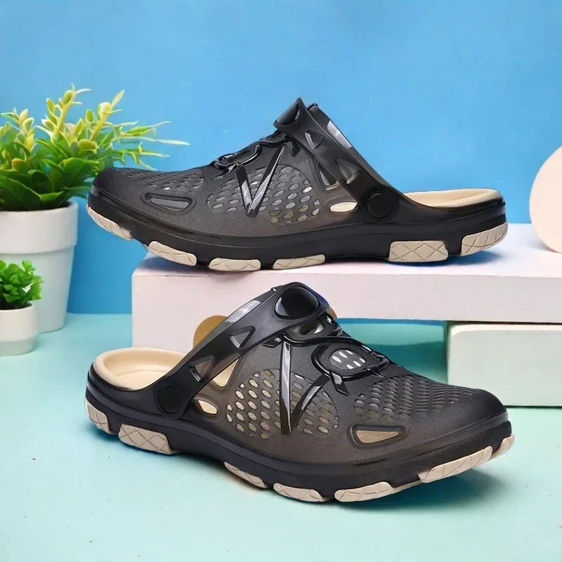 Men's lightweight slip-on sandals, indoor non-slip, outdoor beach casual, daily wear, comfortable slip-on shoes, fashionable