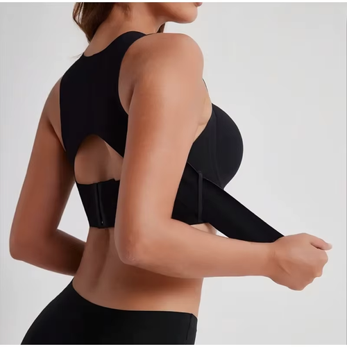 Women Posture Corrector Bra（Front Closure Wireless Support Bra with Cross-Back Design and Push Up Fit）