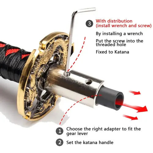 Universal Car Shift Knob, Katana Samurai Sword Metal Weighted Shifter 150mm 200mm 250mm, Fits Most Car Accessories