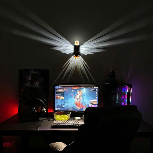 3D Eagle Wall Light with Remote Control, Magnetic Mount & USB Charging