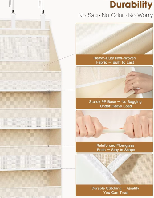 6-layer Large Grid Non-woven Storage Bag Suspended on door for bedroom Living room