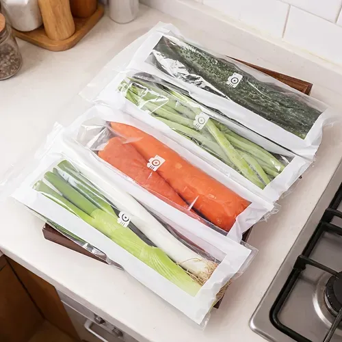100pcs Long Strip PE Material Sealed Fresh Keeping Bags ,Fruits Vegetables Meat Grains Special Sealed Fresh Keeping Bags