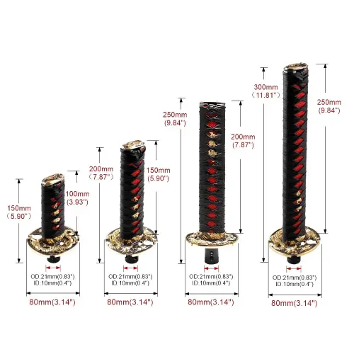 Universal Car Shift Knob, Katana Samurai Sword Metal Weighted Shifter 150mm 200mm 250mm, Fits Most Car Accessories