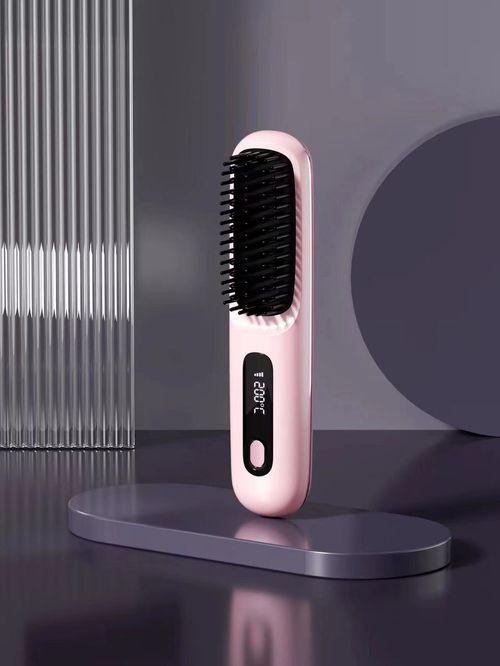 USB Charging Portable Hair Straightener Brush, Cordless Straightening Comb LED Display & Ceramic Coating, Ionic Technology