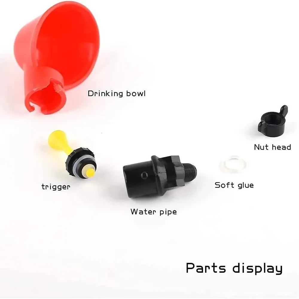 12-24 PCS Automatic Chicken Waterer Cups, (Bucket not included)Universal Tee Fittings Poultry Feeder Cups Suitable for Chicken, Duck, Goose, Turkey