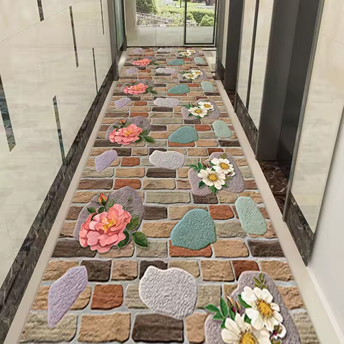 3D Modern Long Corridor Carpets for Hallway Living Room Decoration Anti-skid Mat Hotel Lobby Staircase Area Rug Customizable