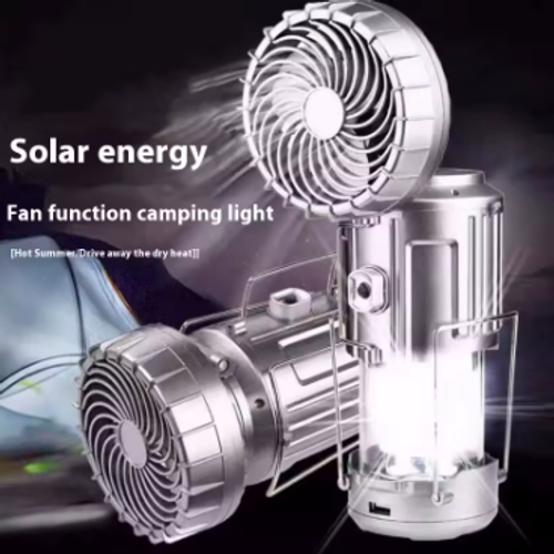 Solar Portable Camping Lanterns Electric Fan 1500mAh LED Solar Power Hanging Tent Rechargeable