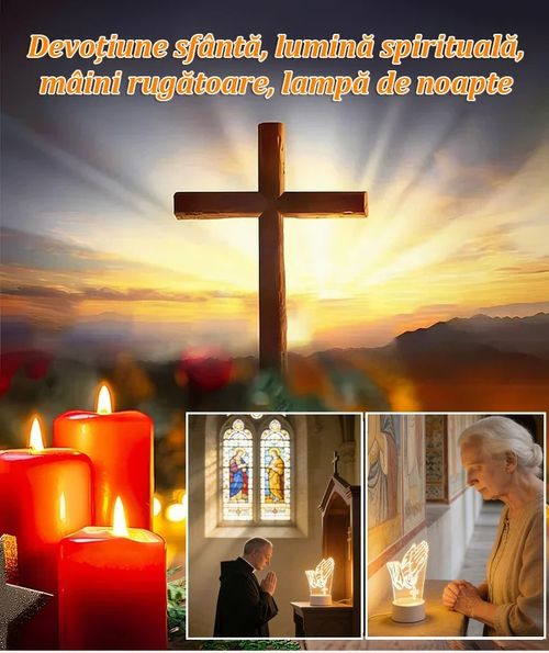 Praying Hands 3D Night Light with Seven Color Changing