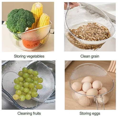 A multi-functional rice-washing bowl and draining scoop