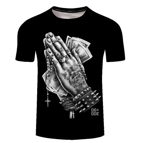 3D printed graphic currency men's T-shirt
