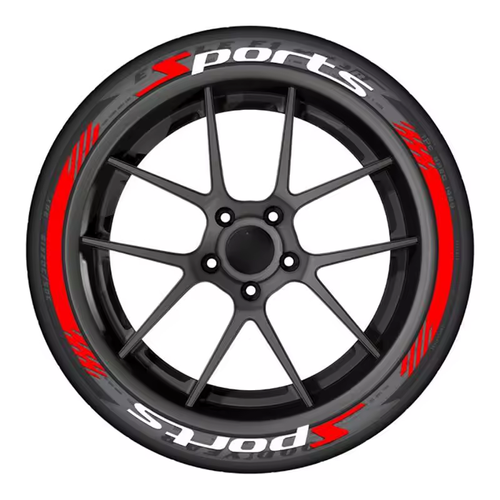 8pcs Car Tire Wheel Stickers Car Tuning Universal 3D Permanent PVC Joined Tire Decor Decals Car Tyre Personalized Stickers（Can be used to decorate all four wheels)