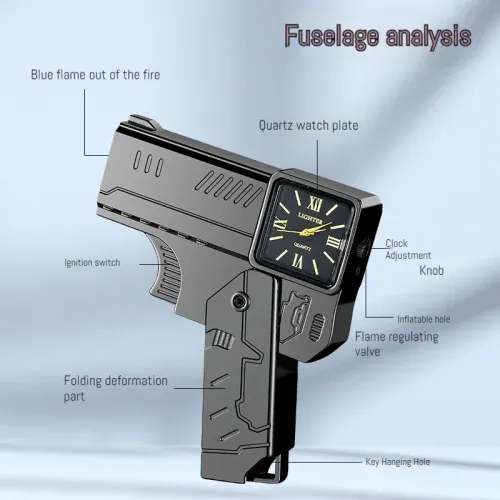 Super cool folding lighter watch spray gun torch windproof spray blue fire