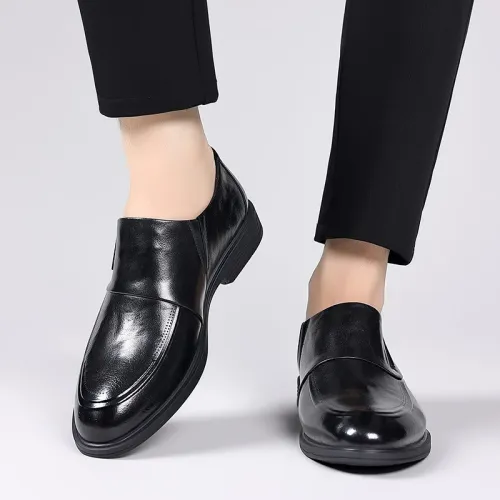 Men's Leather Shoes Business Casual Shoes 2026 New Men Formal Shoes Round Toe Fashion Non-slip Dress Loafers Zapatos Hombres