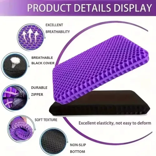 Automotive Gel Seat Cushions Designed for Summer Breathable Honeycomb Decompression Back Tailbone Pain Home Office Wheelchair
