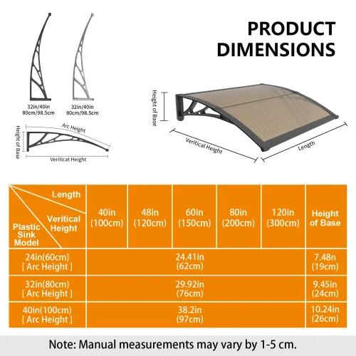 Weatherproof Door Awning Cover for Porch and Entryways