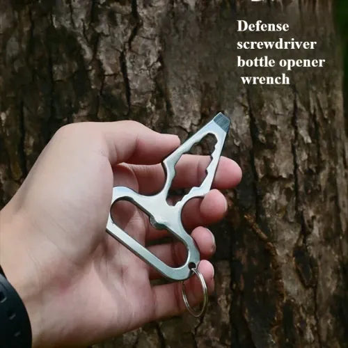 3 Pcs EDC self-defense spike portable bottle opener keychain Outdoor camping supplies stainless steel multifunctional tool