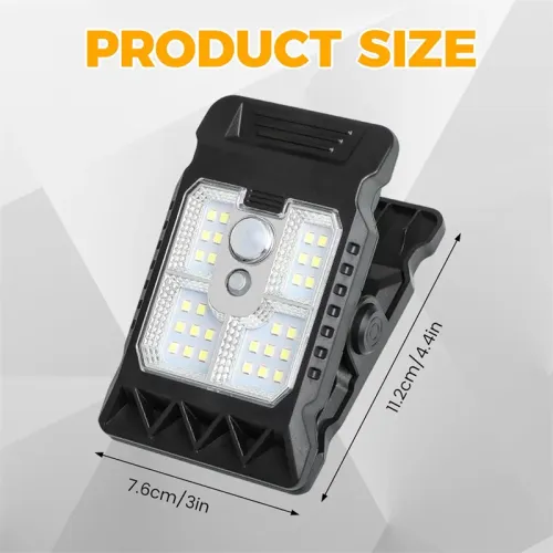Clip on solar light outdoor waterproof LED motion sensor light with 3 modes and 3 installations
