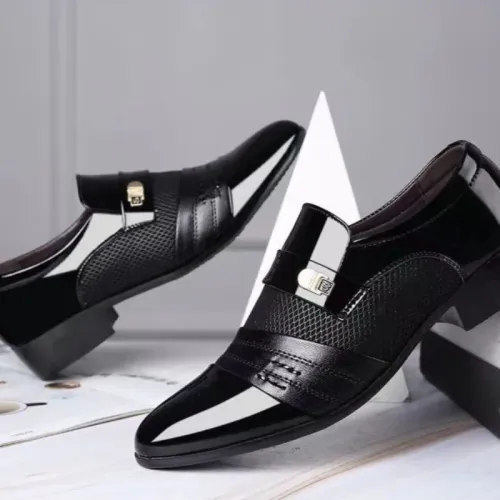 Large Size Summer Breathable Mesh Men's Shoes Formal Men's Leather Shoes Black Business Casual British Shoes