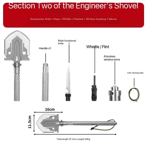 Multifunctional Shovel Folding Military Shovel Self-defense Outdoor Survival Supplies Set Garden Tools Camping Accessories
