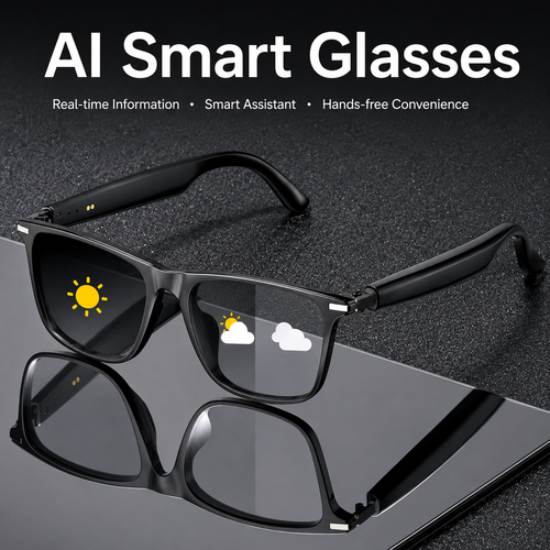 Smart Audio Glasses with Real-Time Translation Hi-Fi Music Playback Noise-Cancelling Voice Calls And Photochromic Lenses
