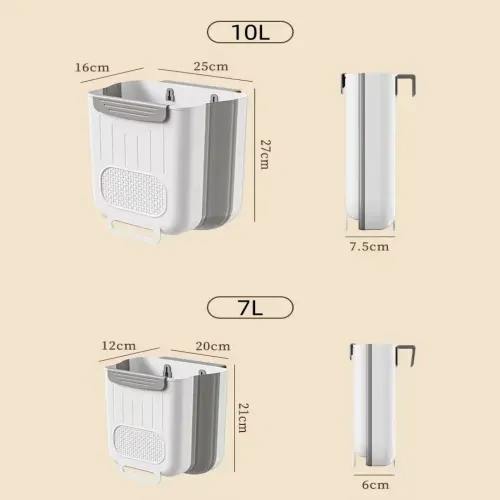 2pcs Foldable trash can - Kitchen hanging plastic wall-mounted desktop dual-purpose trash can