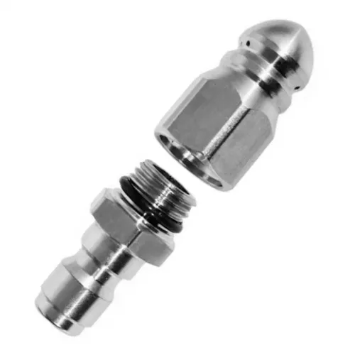 Water Jet High Pressure Sprayer Nozzle Clean Sewer 1 4 Stainless Steel Pressure Washer Quick Plug Drain Hose Nozzle Tool Water