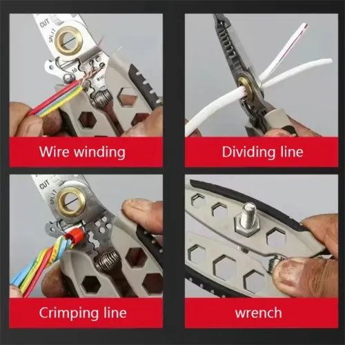 Premium 7-inch Multi functional Wire Stripper - Professional Tool Gift Electrician Pliers for Wire Stripping Cutting Hand Tools