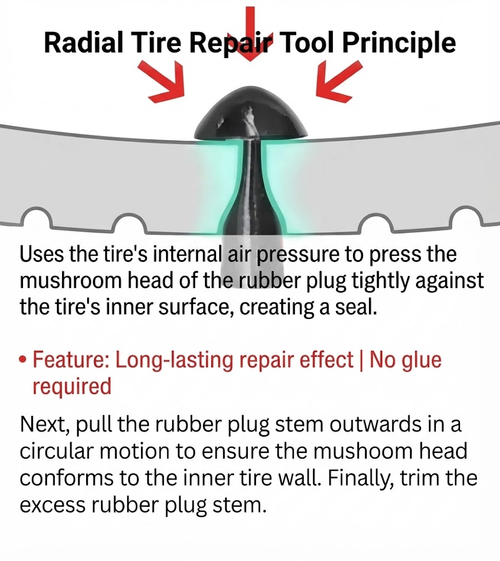 7pcs Car Motorcycle Tire Repair Plugger Tools Set Tire Wheel Repair Kit Mushroom Plug
