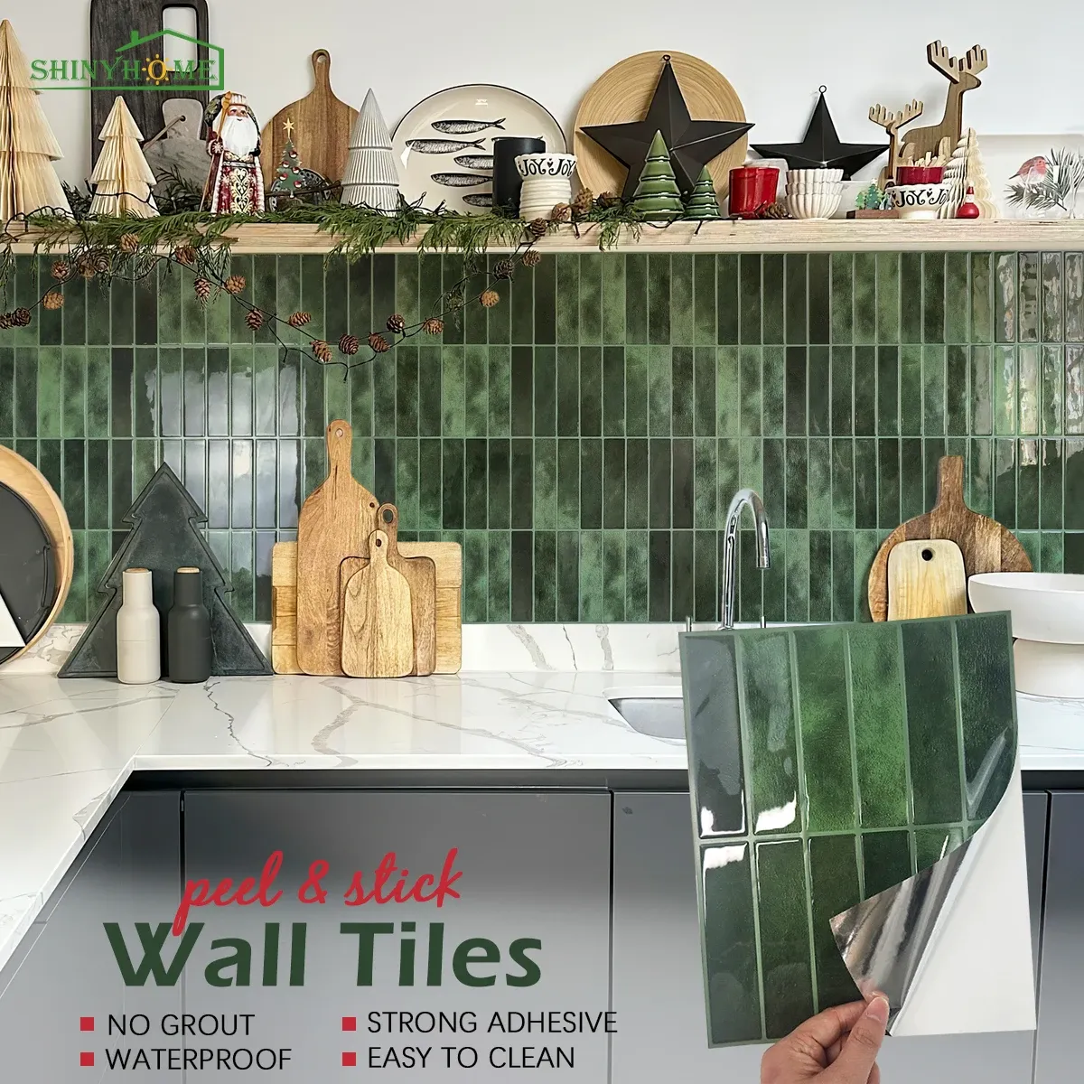 6PCS 3D Self-adhesive Wall Imitation Tile Stickers Removable Self-adhesive Waterproof Stickers For Bedroom Living Decor