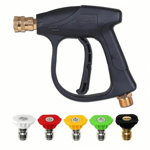 Car Wash Kit, High Pressure Water Gun with 5 Color Nozzles, Foam Cannon, M22-14 Handle Interface