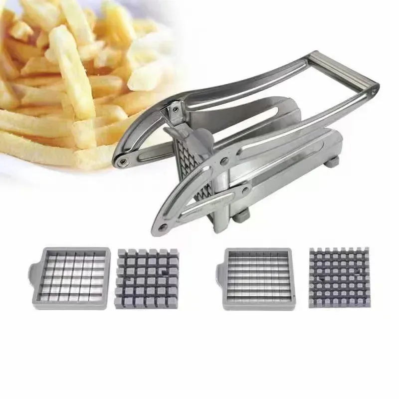Household Stainless Steel Potato and Cucumber Slicer, Manual Press Type Multifunctional Fruit and Vegetable Cutter