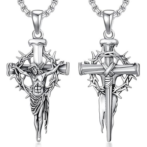 Vintage Thorn Halo Cross Pendant